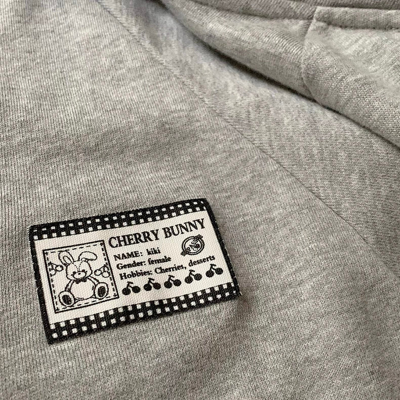Vintage Patch Zip-Up Hoodie for Women Harajuku Loose Fit Cotton Hooded Sweatshirt